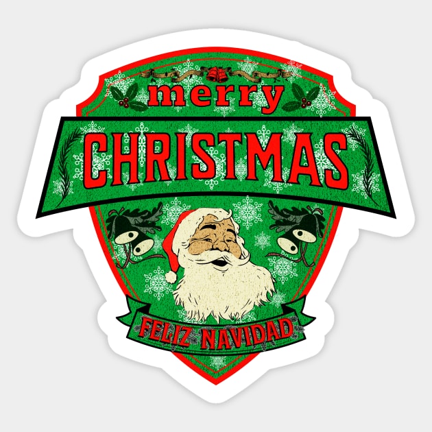 MERRYCHRISTMAS AND FELIZ NAVIDAD Sticker by Skybluedesign